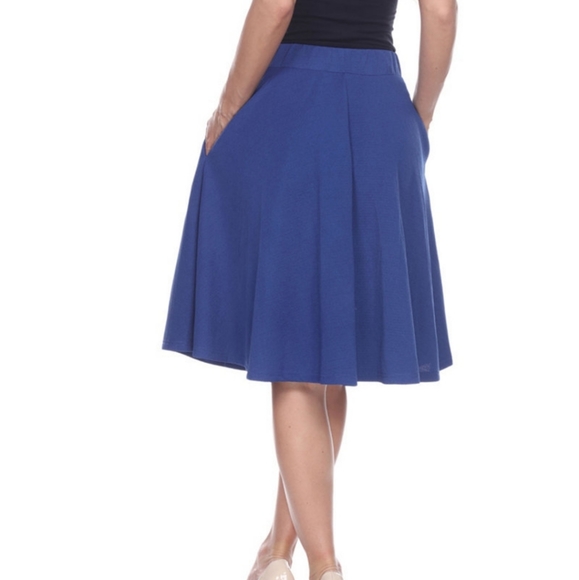 White Mark Royal Blue Saya Flare Skirt - sz L - Picture 3 of 4